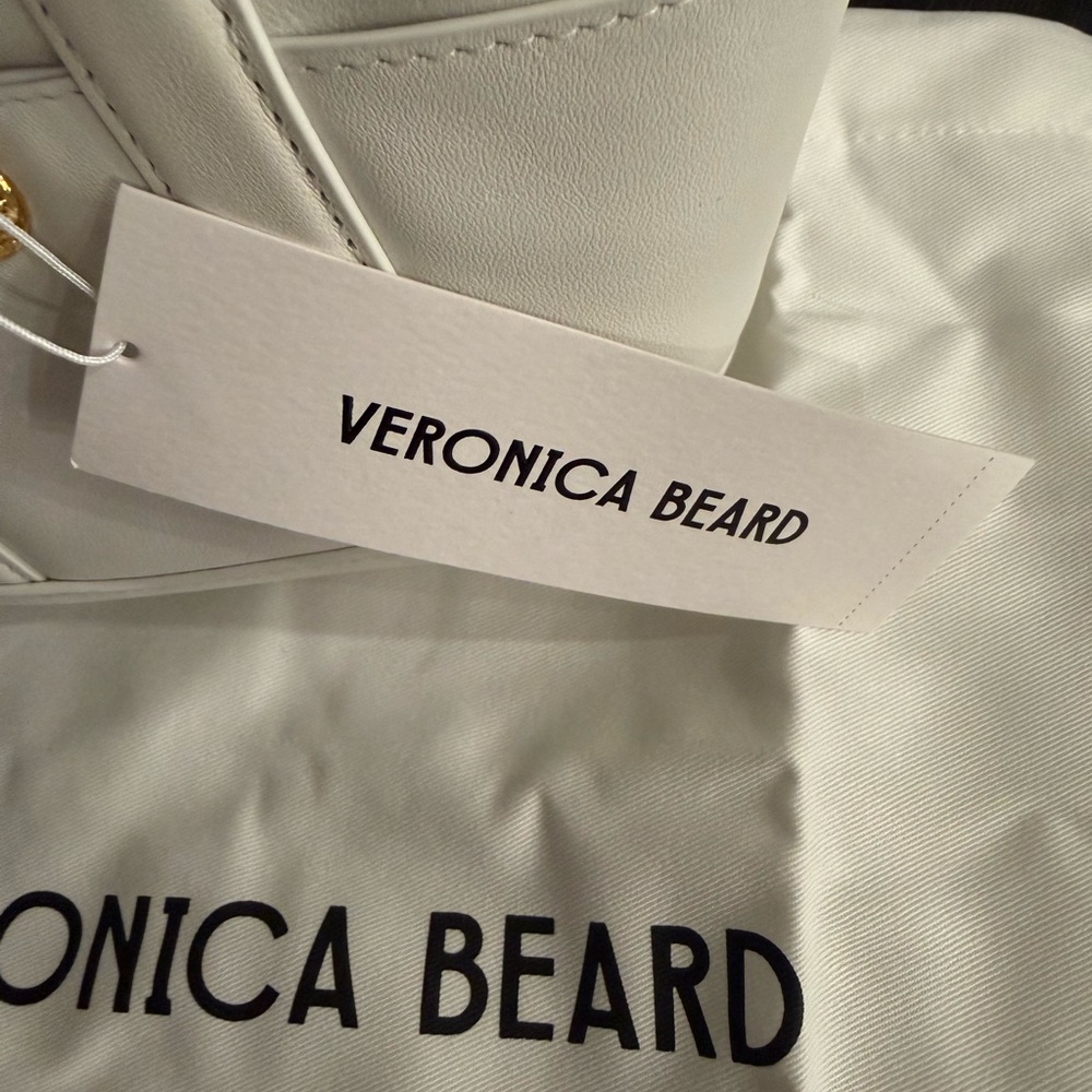 Veronica Beard White Drawstring Bucket Crossbody … - image 8
